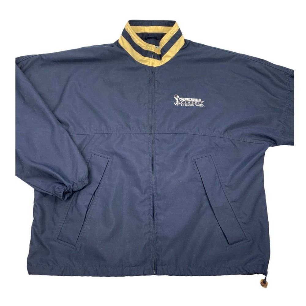 Cutter & Buck Jacket Mens L Blue Siebel Classic Silicon Valley Golf Windbreaker